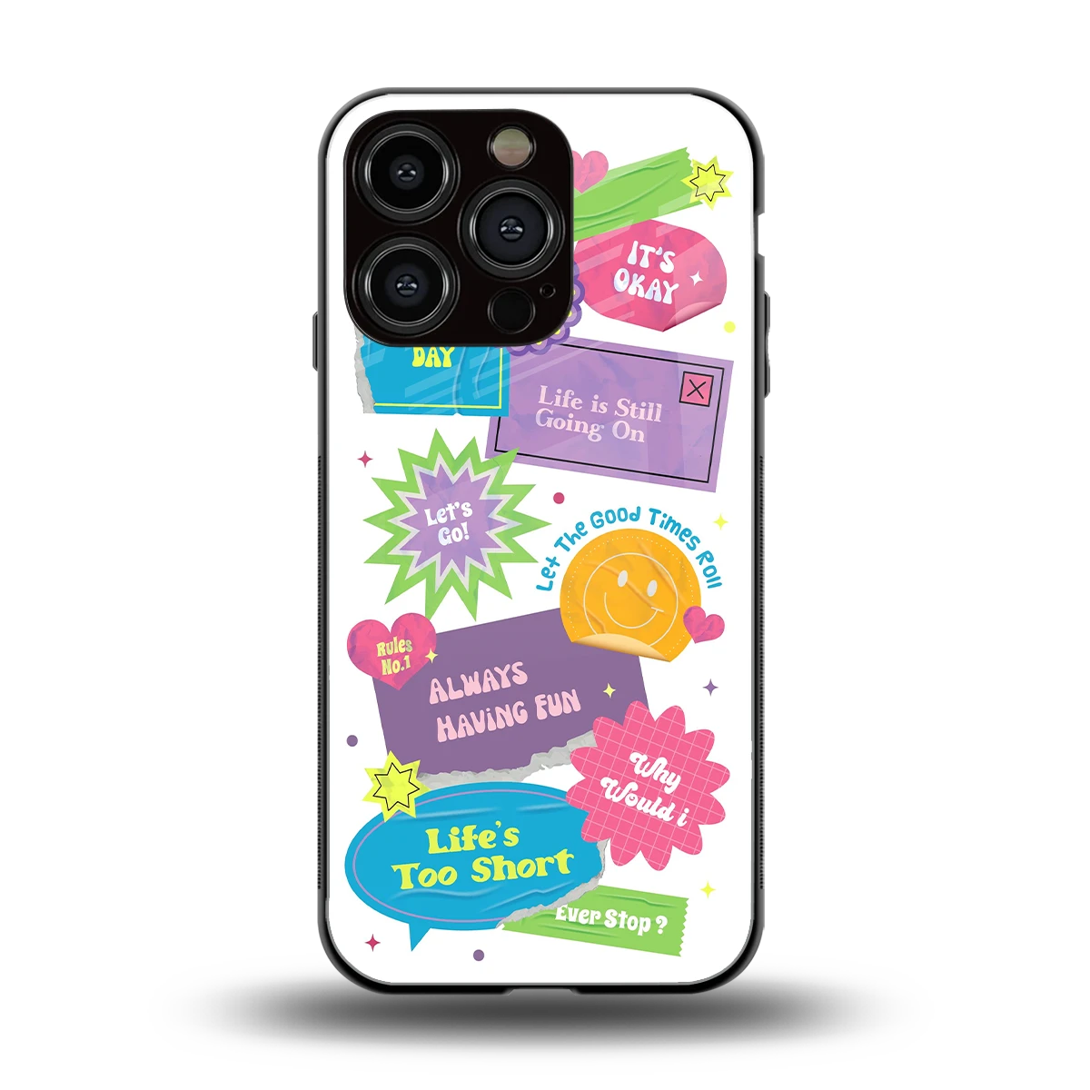 Lesss Go back phone cover | glass case for iphone 16 pro