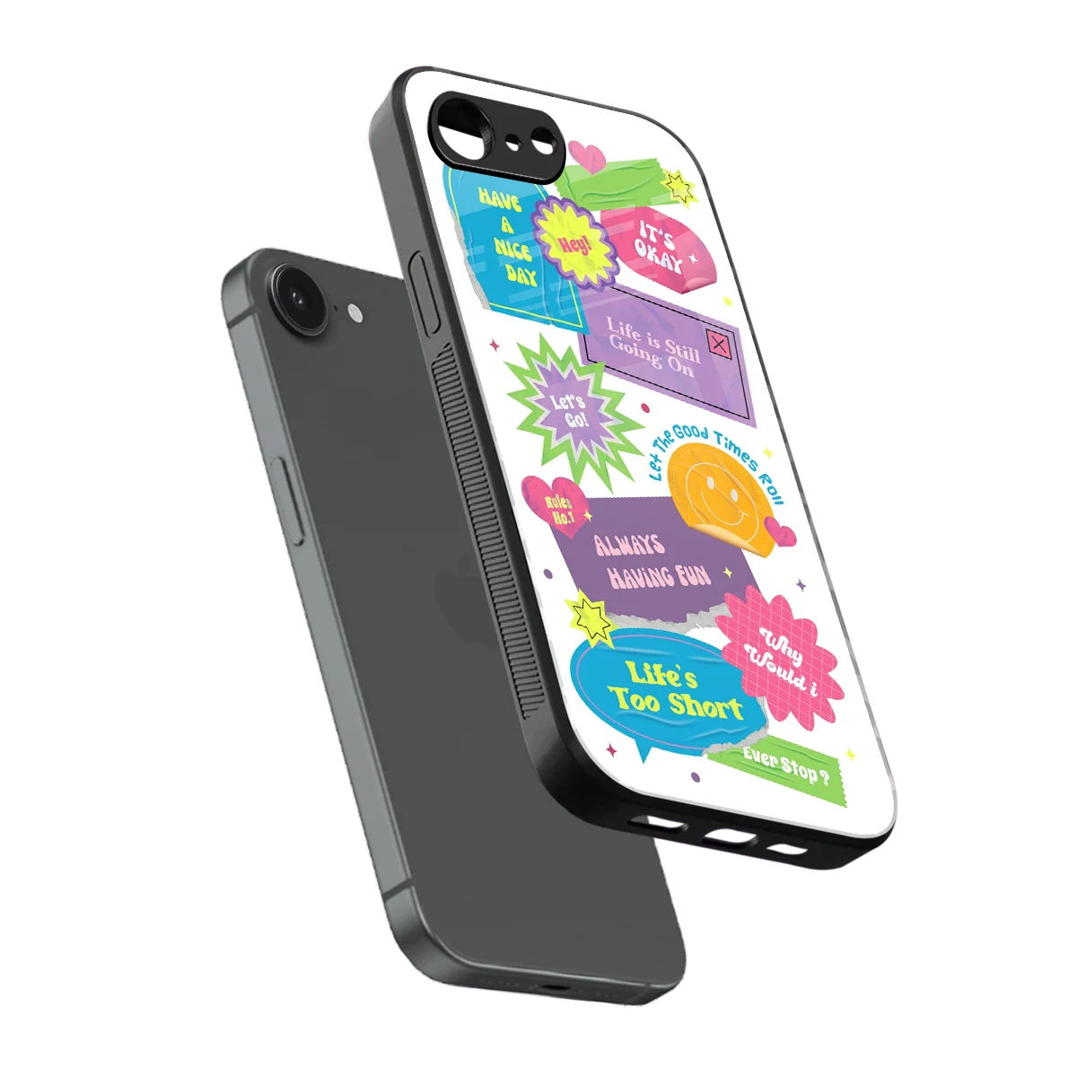 Lesss Go sleek iphone 16e cover with tempered glass back and TPU edges