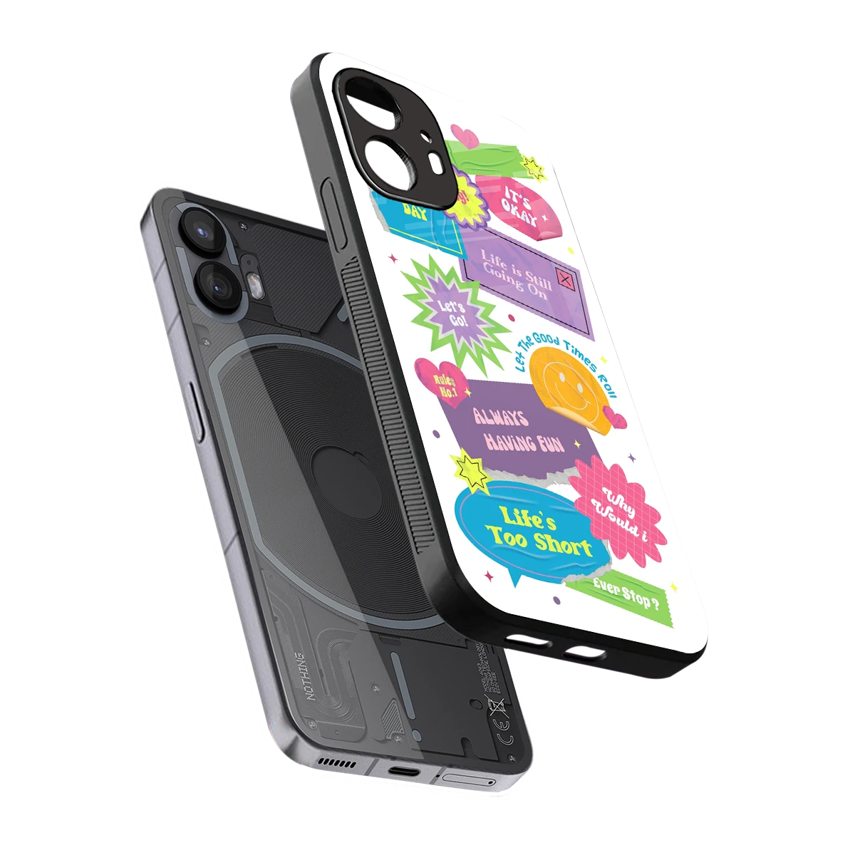 Lesss Go sleek nothing phone 2 cover with tempered glass back and TPU edges