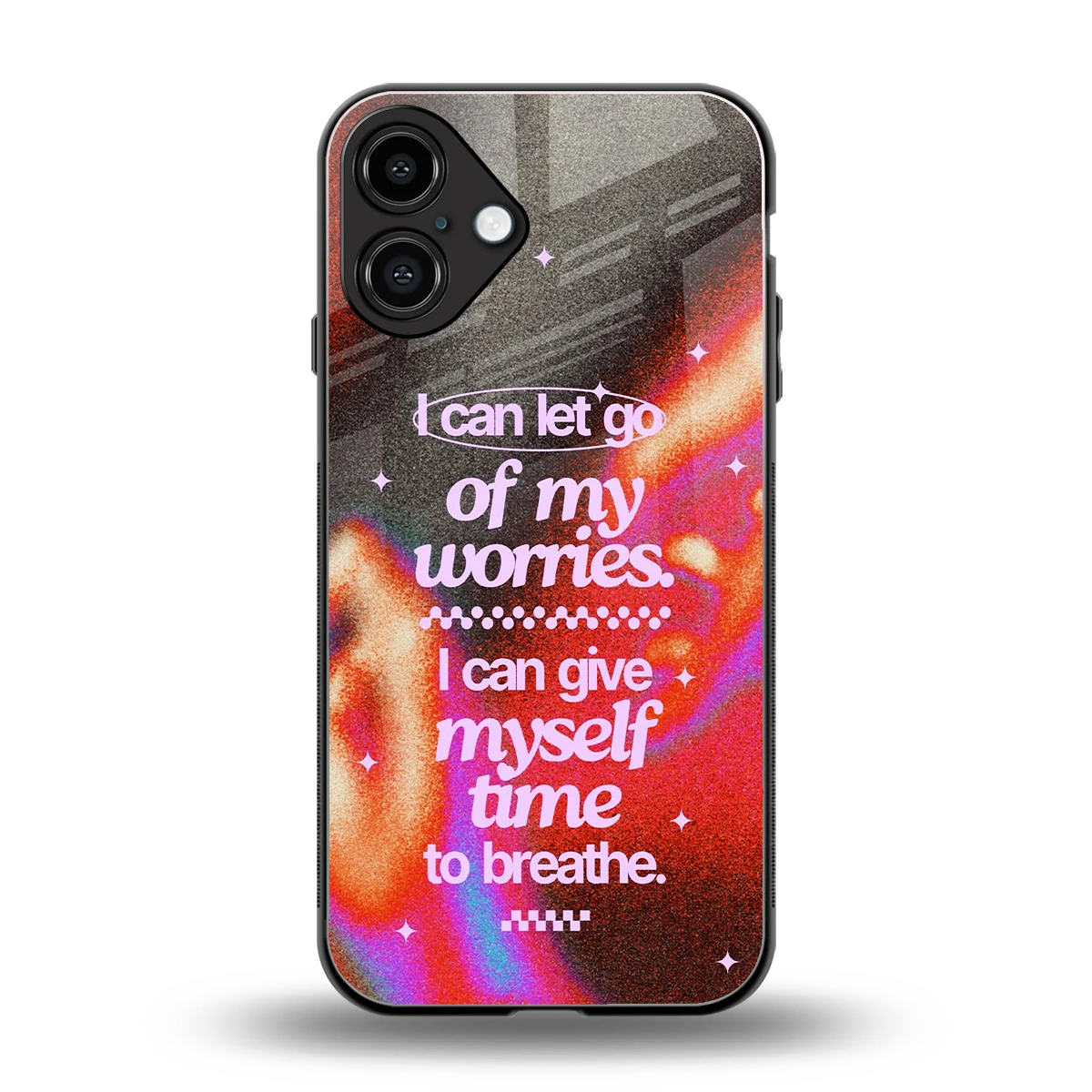 Let Go back phone cover | glass case for iphone 16 plus