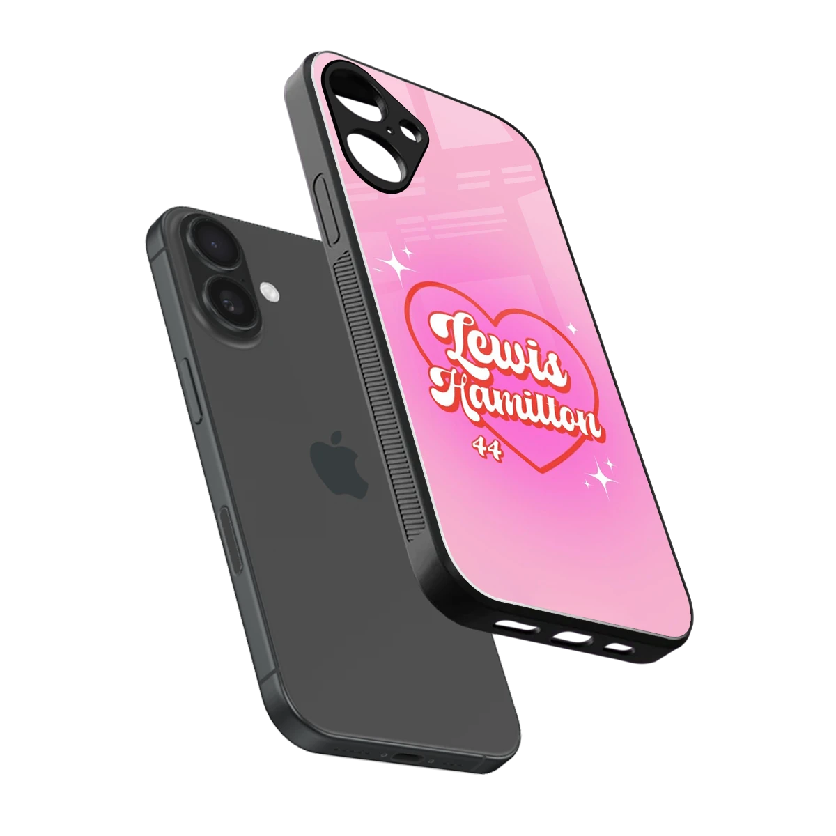 Lewis Hamilton sleek iphone 16 plus cover with tempered glass back and TPU edges
