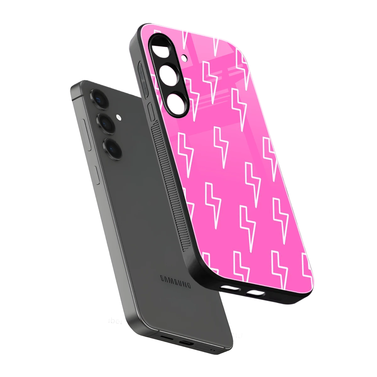 Lightning Pink sleek samsung galaxy s25 plus cover with tempered glass back and TPU edges