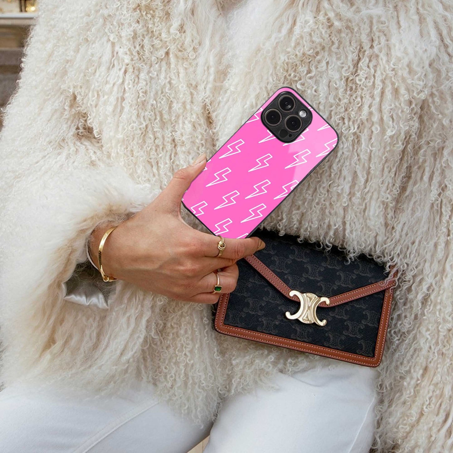 Lightning Pink Phone Case for Iphone 16 | Glass Case