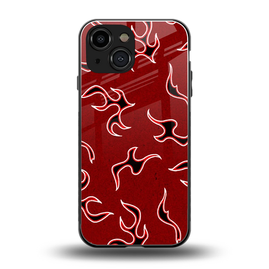 Lil Flames Black Red back phone cover | glass case for iphone 13 mini