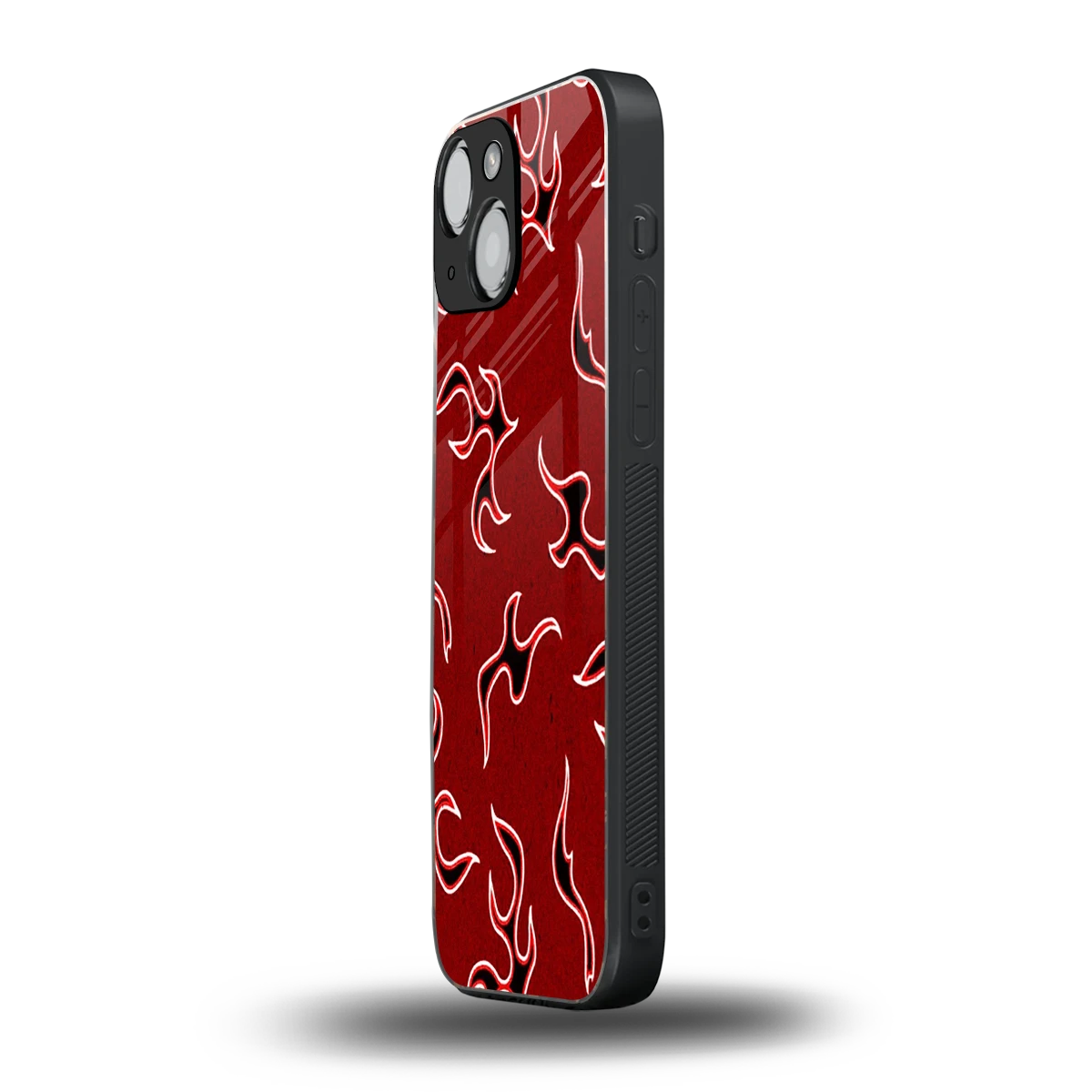 Lil Flames Black Red iphone 13 mini mobile cover | shockproof glass phone case