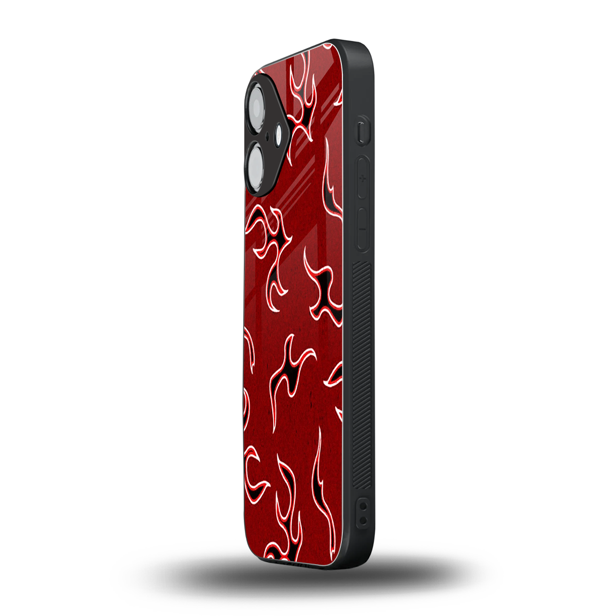 Lil Flames Black Red Phone Case for Iphone 16 | Glass Case