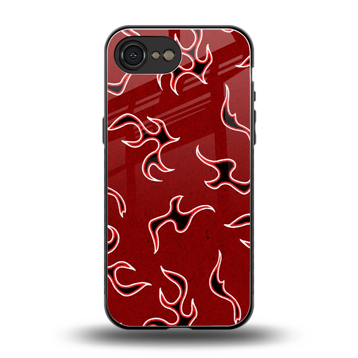 Lil Flames Black Red back phone cover | glass case for iphone 16e