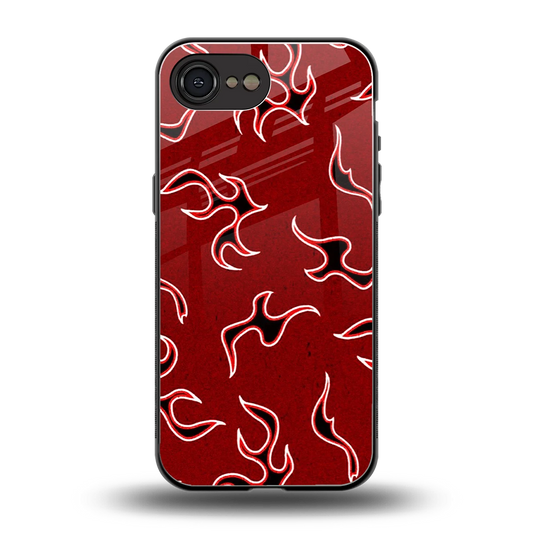 Lil Flames Black Red back phone cover | glass case for iphone 16e