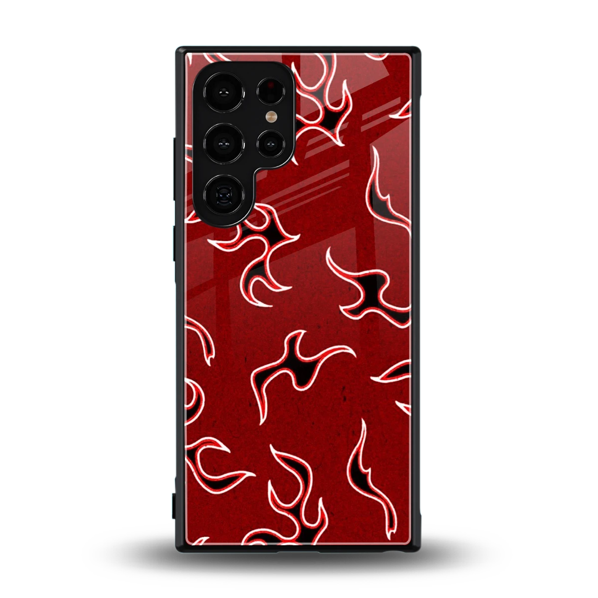 Lil Flames Black Red back phone cover | glass case for samsung galaxy s24 ultra