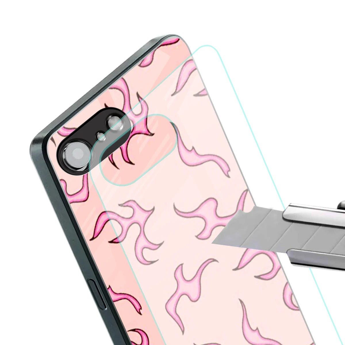 Lil Flames Pink stylish phone case for iphone 16e | glossy glass and slim fit