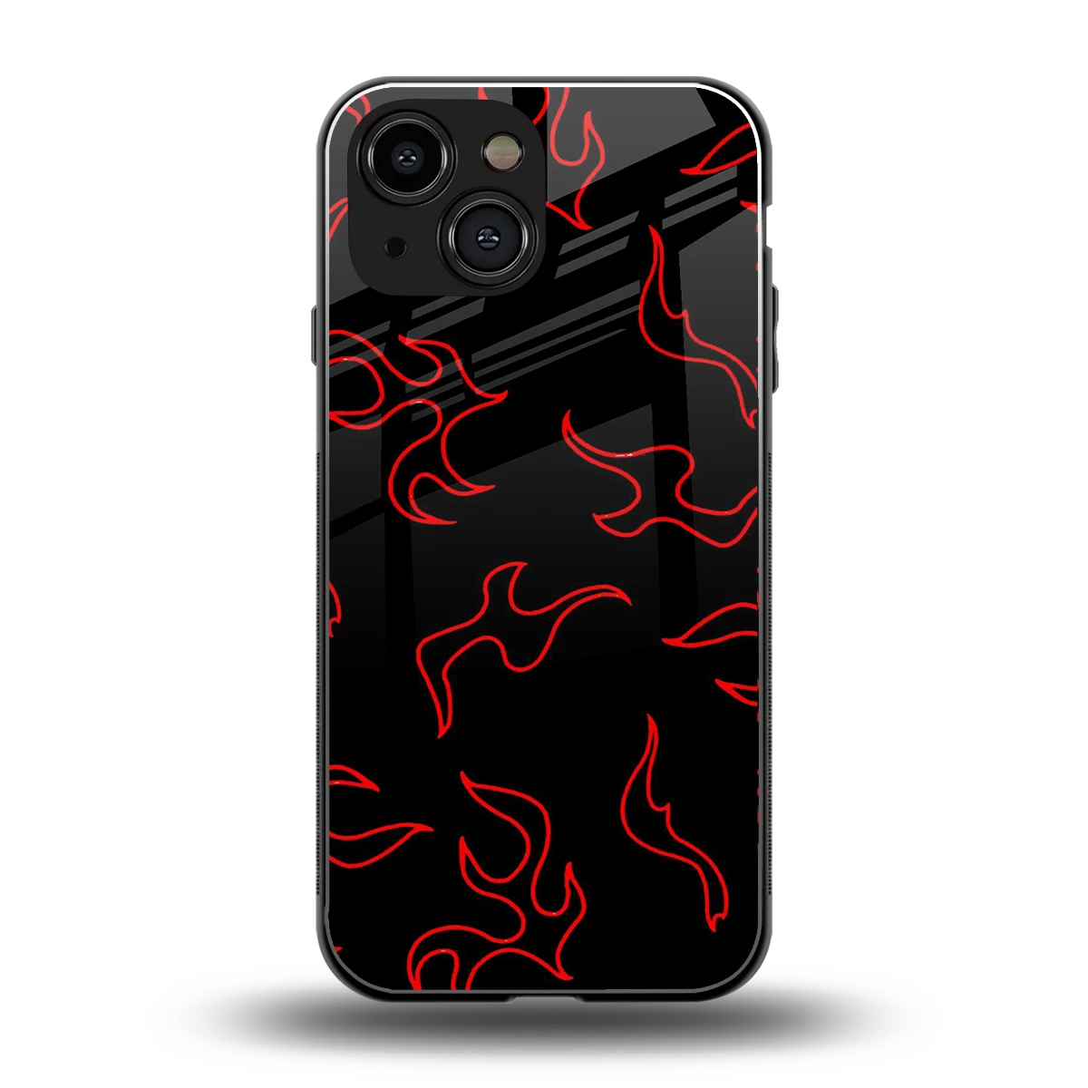 Lil Flames Red back phone cover | glass case for iphone 13 mini