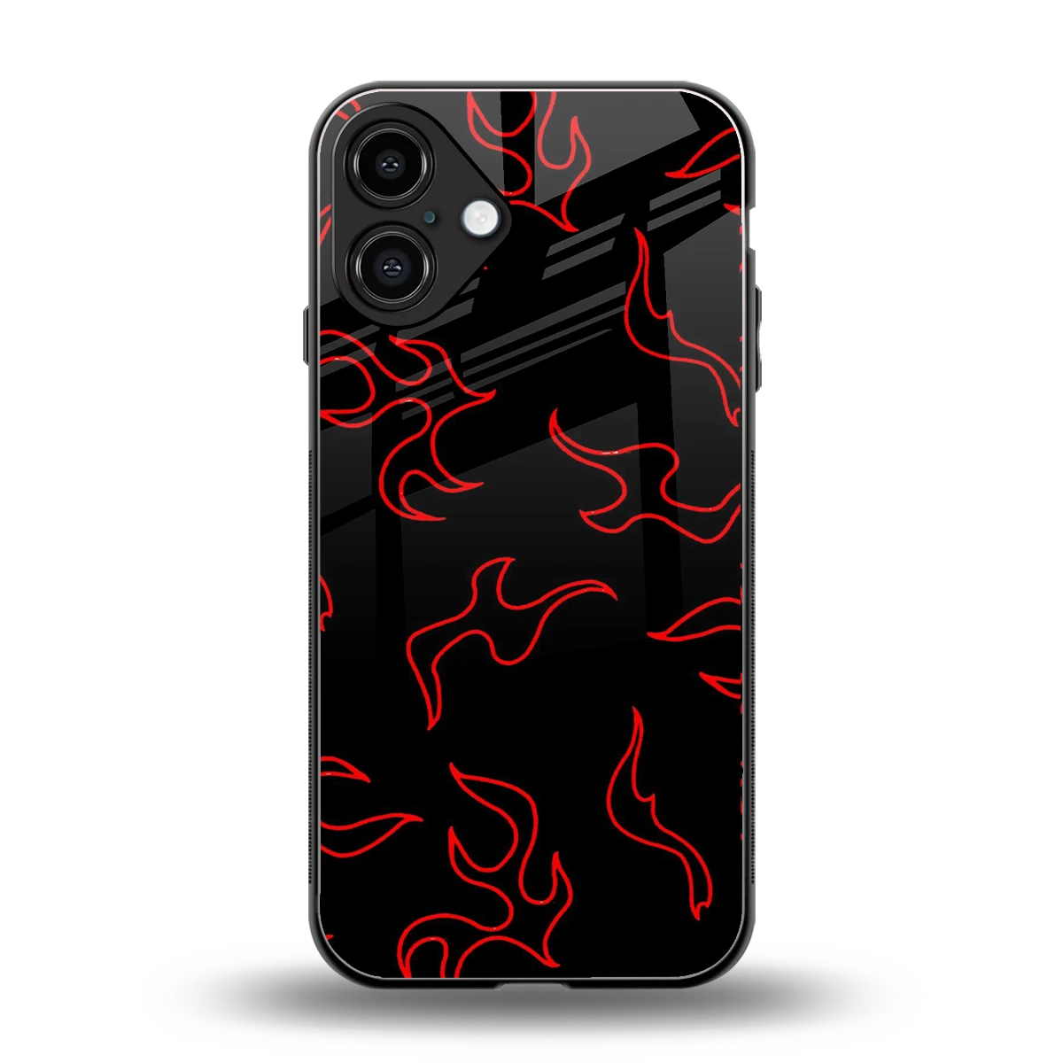Lil Flames Red back phone cover | glass case for iphone 16 plus