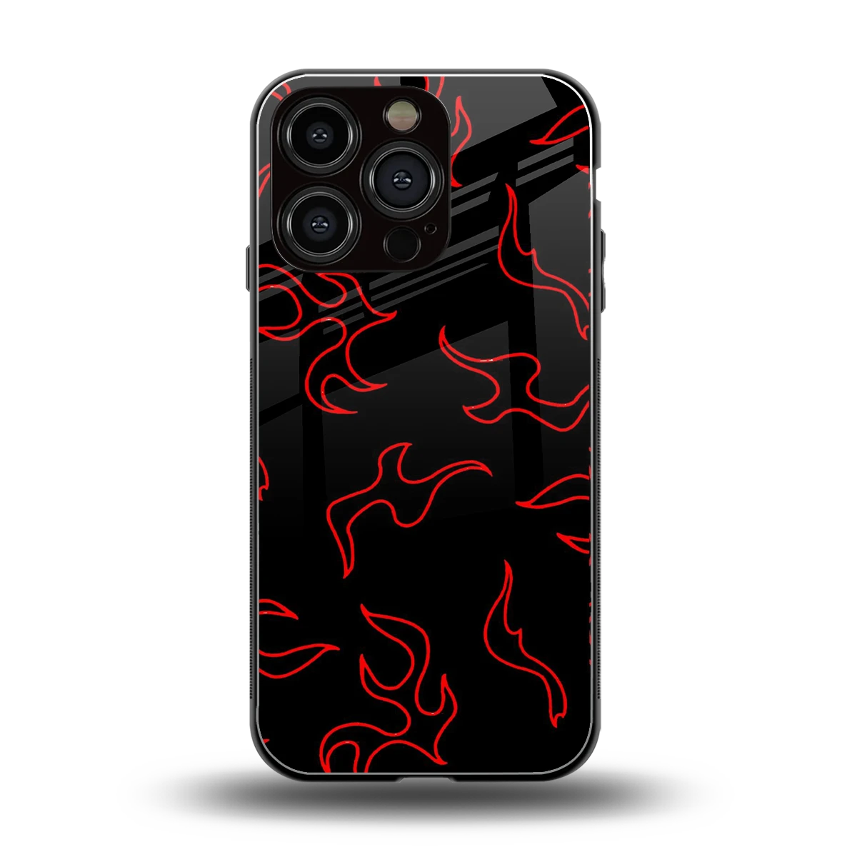 Lil Flames Red back phone cover | glass case for iphone 16 pro