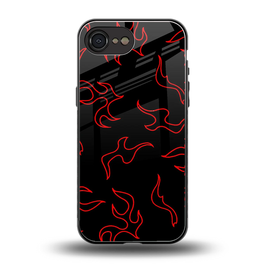 Lil Flames Red back phone cover | glass case for iphone 16e