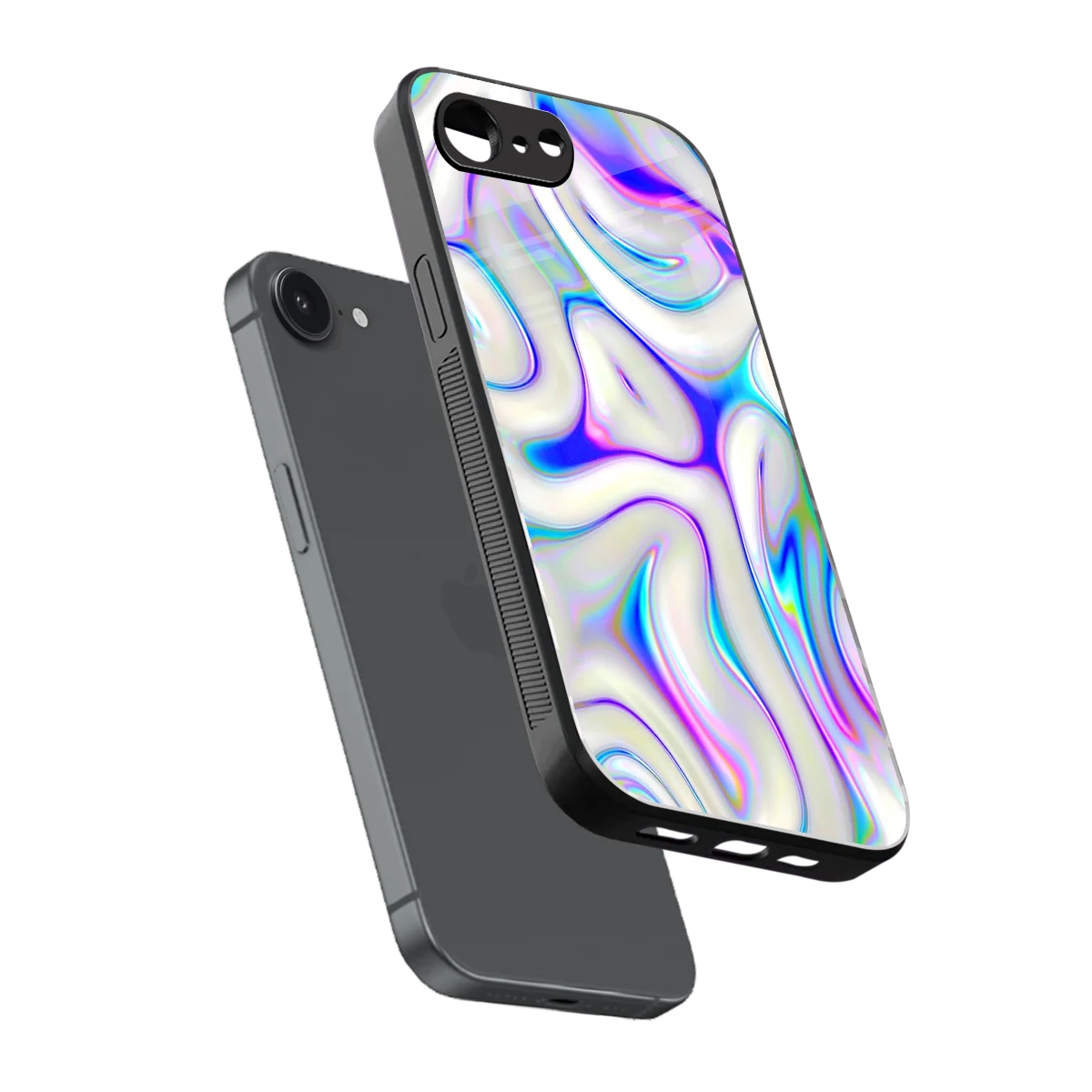 Lilac Drift sleek iphone 16e cover with tempered glass back and TPU edges