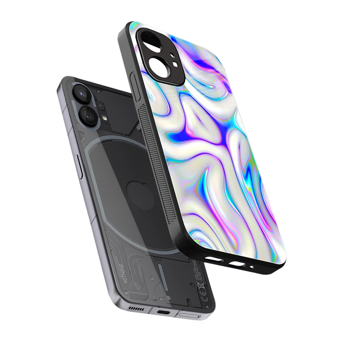 Lilac Drift sleek nothing phone 1 cover with tempered glass back and TPU edges