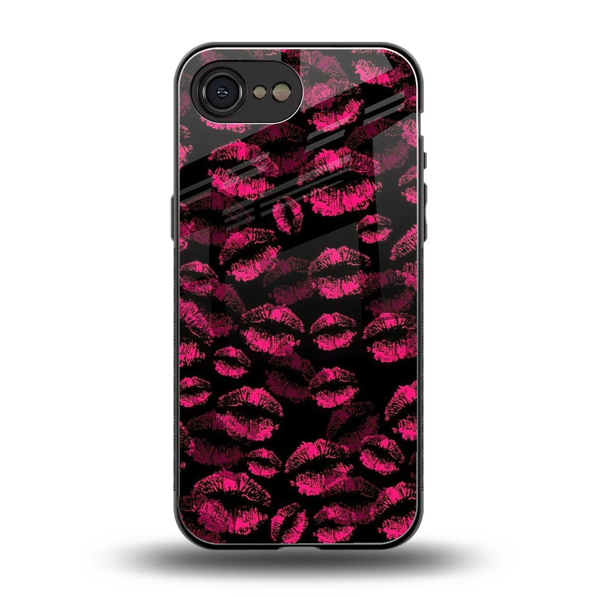 Lip Glam Black back phone cover | glass case for iphone 16e