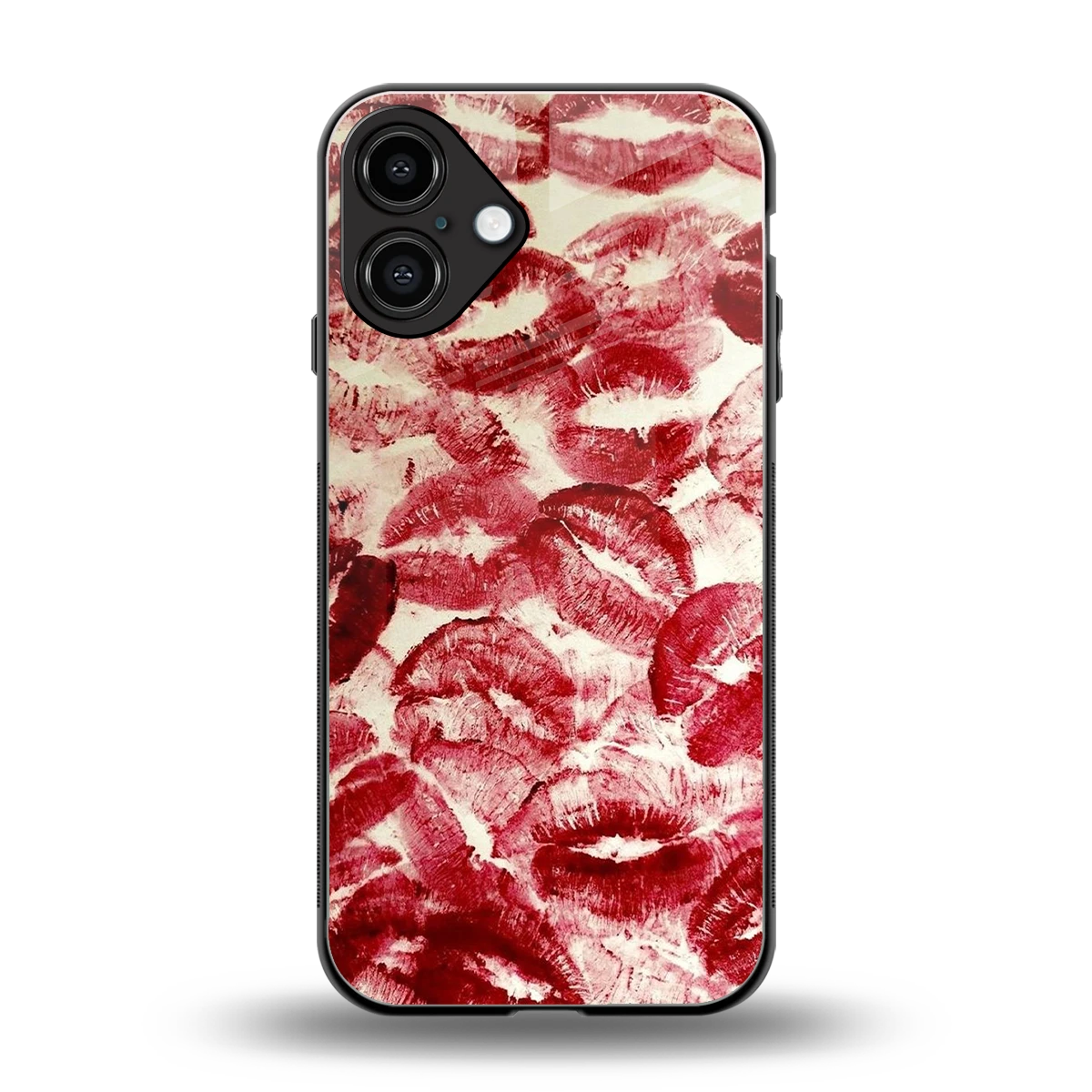 Lip Glam back phone cover | glass case for iphone 16 plus