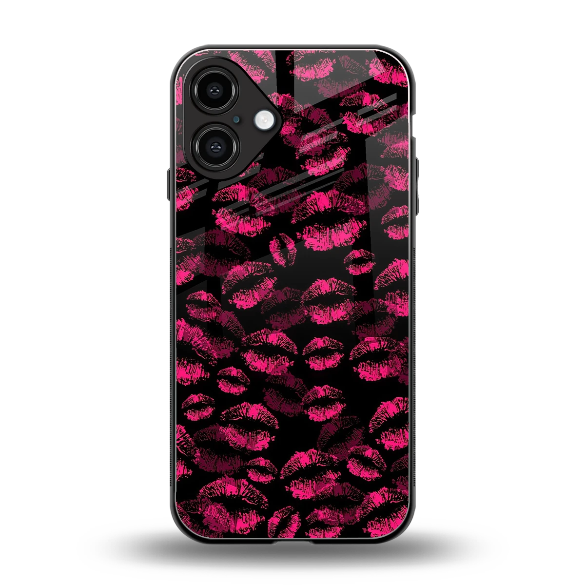 Lip Love back phone cover | glass case for iphone 16 plus