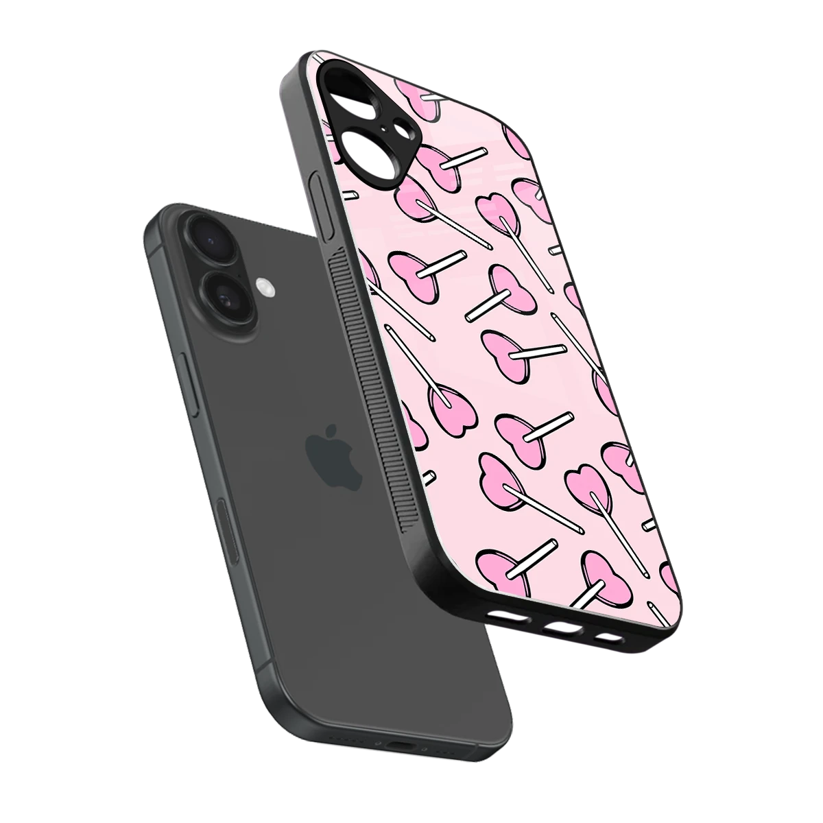 Lollipop Fusion sleek iphone 16 plus cover with tempered glass back and TPU edges