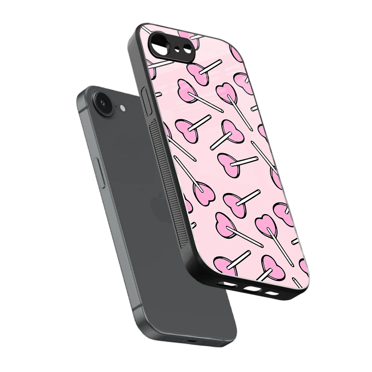 Lollipop Fusion sleek iphone 16e cover with tempered glass back and TPU edges