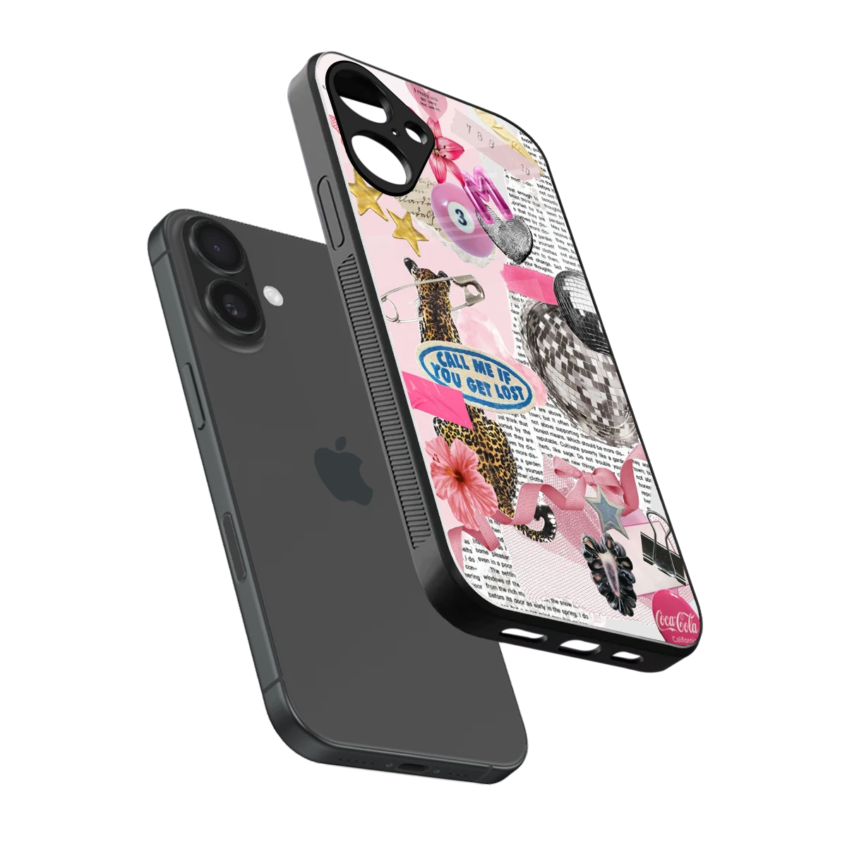 Lost Call sleek iphone 16 plus cover with tempered glass back and TPU edges