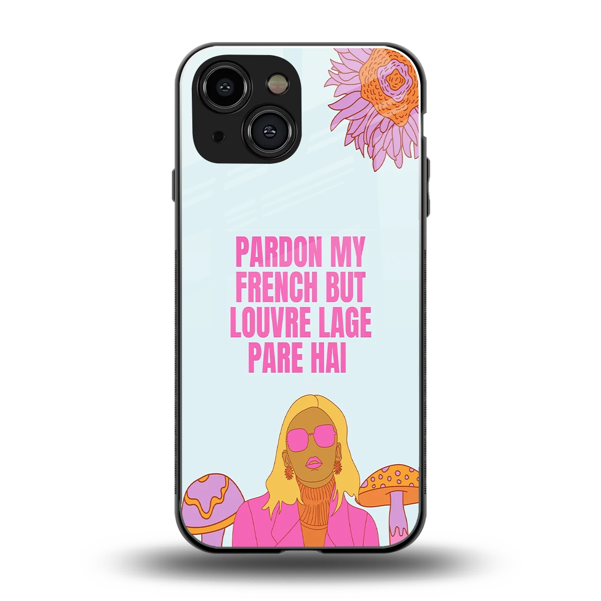 Louvre Lage Pade Hai back phone cover | glass case for iphone 13 mini