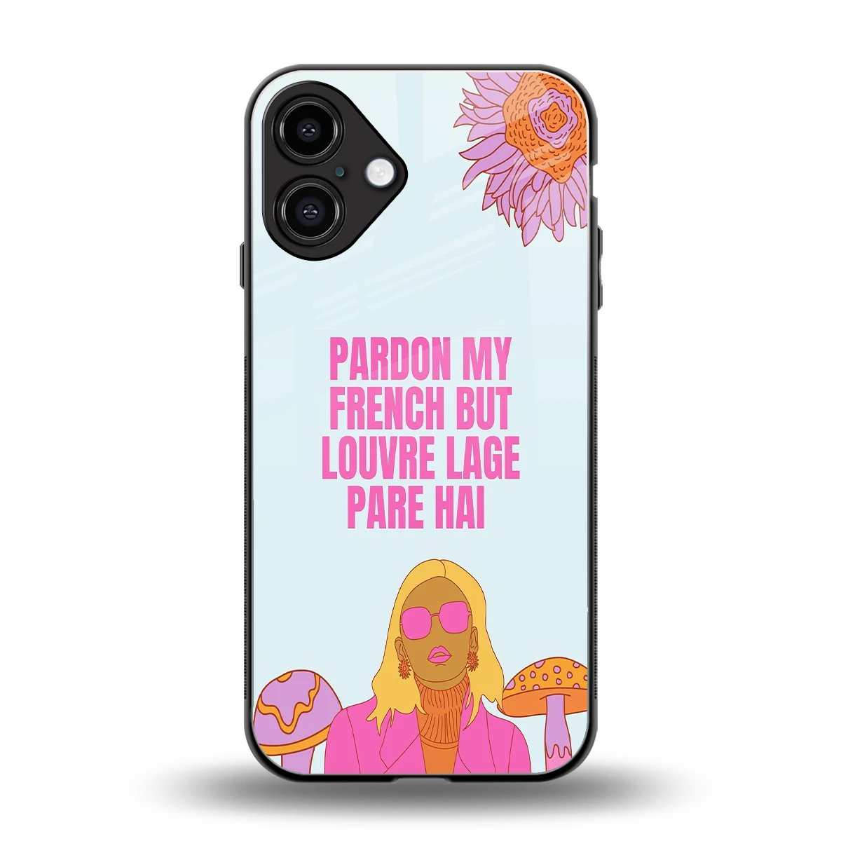Louvre Lage Pade Hai back phone cover | glass case for iphone 16 plus