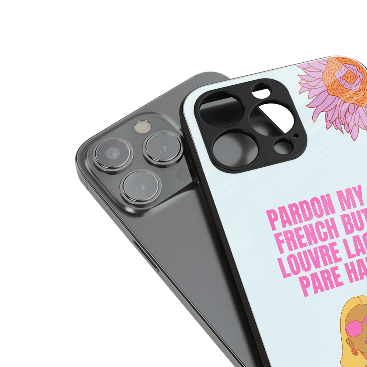 Louvre Lage Pade Hai stylish phone case for iphone 13 pro | glossy glass and slim fit
