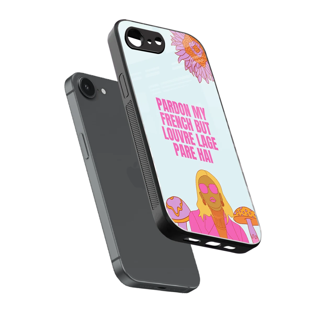 Louvre Lage Pade Hai sleek iphone 16e cover with tempered glass back and TPU edges