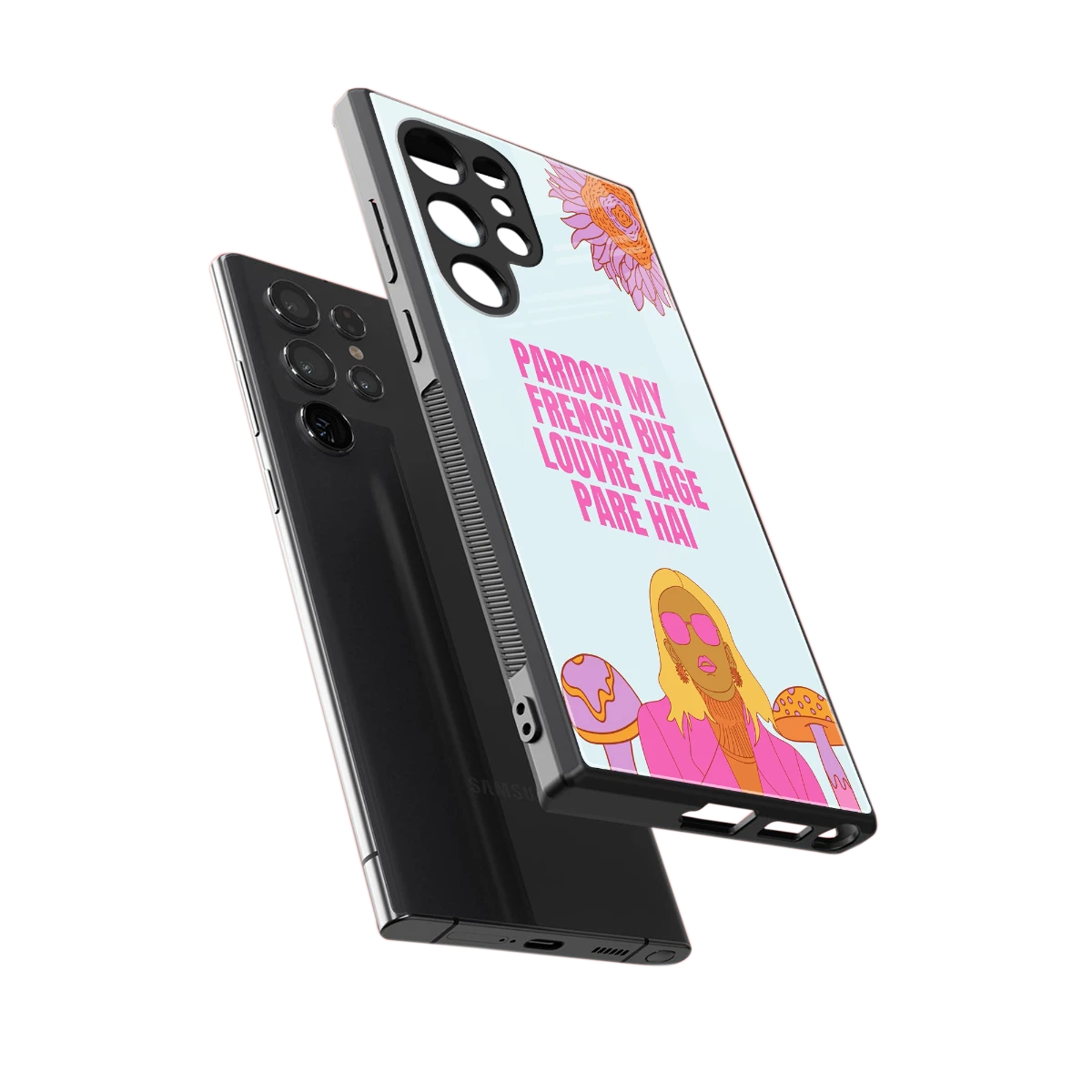 Louvre Lage Pade Hai sleek samsung galaxy s24 ultra cover with tempered glass back and TPU edges