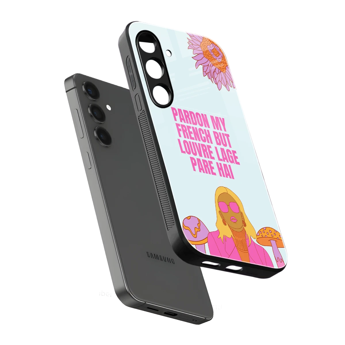 Louvre Lage Pade Hai sleek samsung galaxy s24 cover with tempered glass back and TPU edges