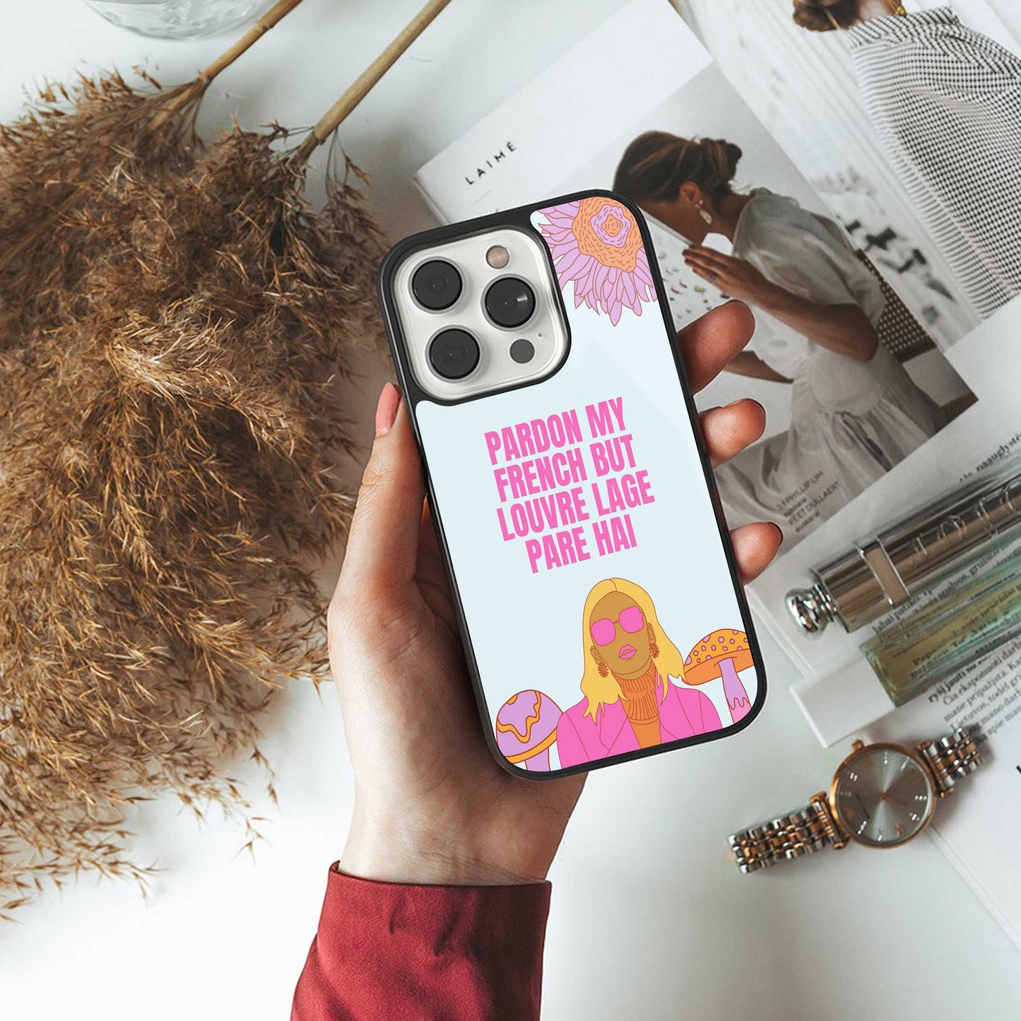 Louvre Lage Pade Hai Phone Case for Iphone 16 | Glass Case