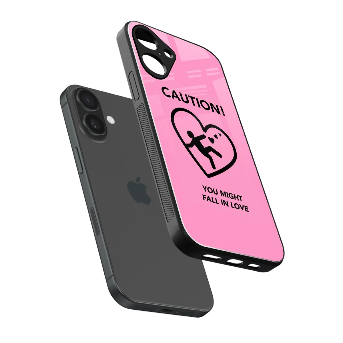 Love Ahead sleek iphone 16 plus cover with tempered glass back and TPU edges