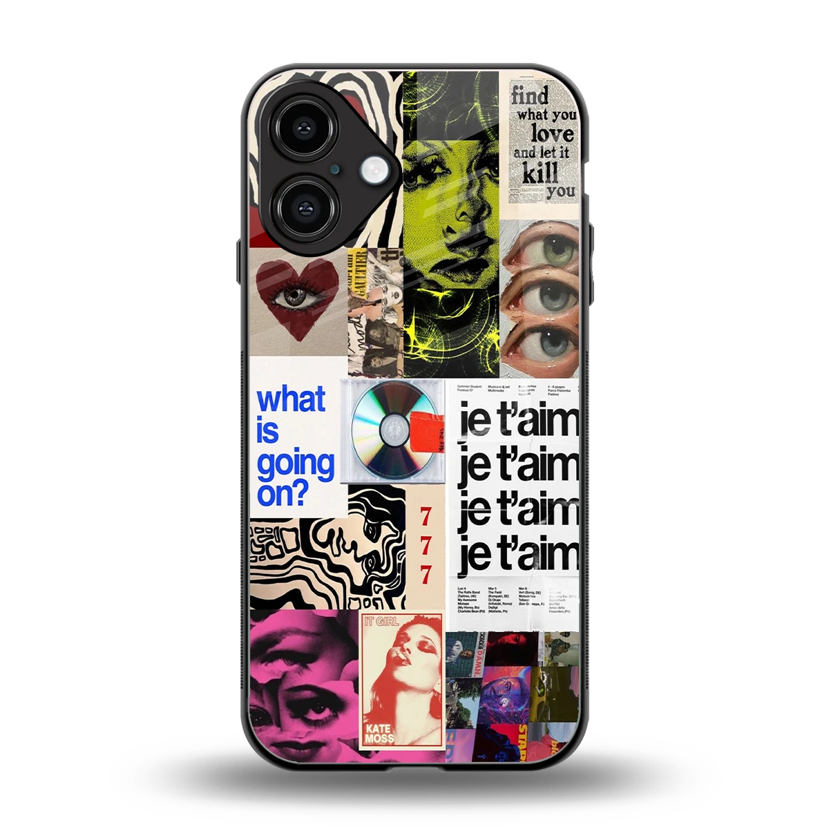 Love Chaos back phone cover | glass case for iphone 16 plus