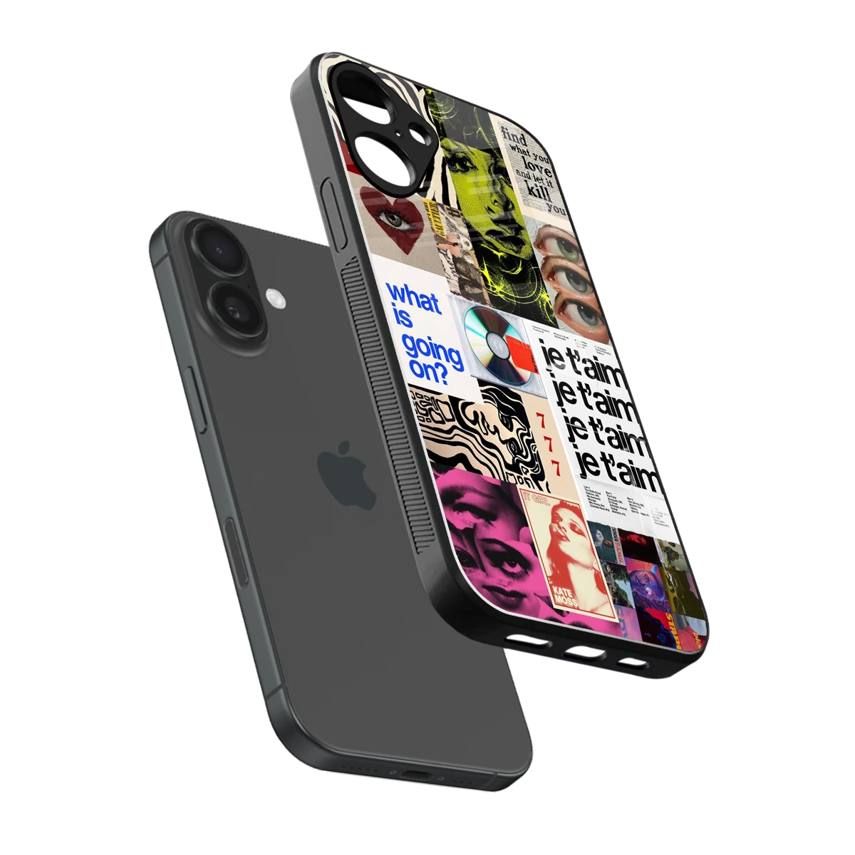 Love Chaos sleek iphone 16 plus cover with tempered glass back and TPU edges