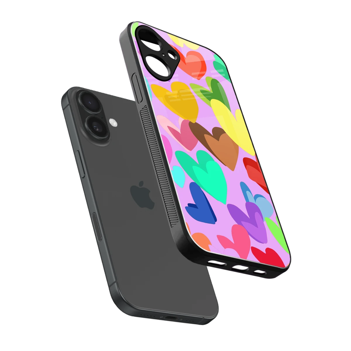 Love Spectrum sleek iphone 16 plus cover with tempered glass back and TPU edges