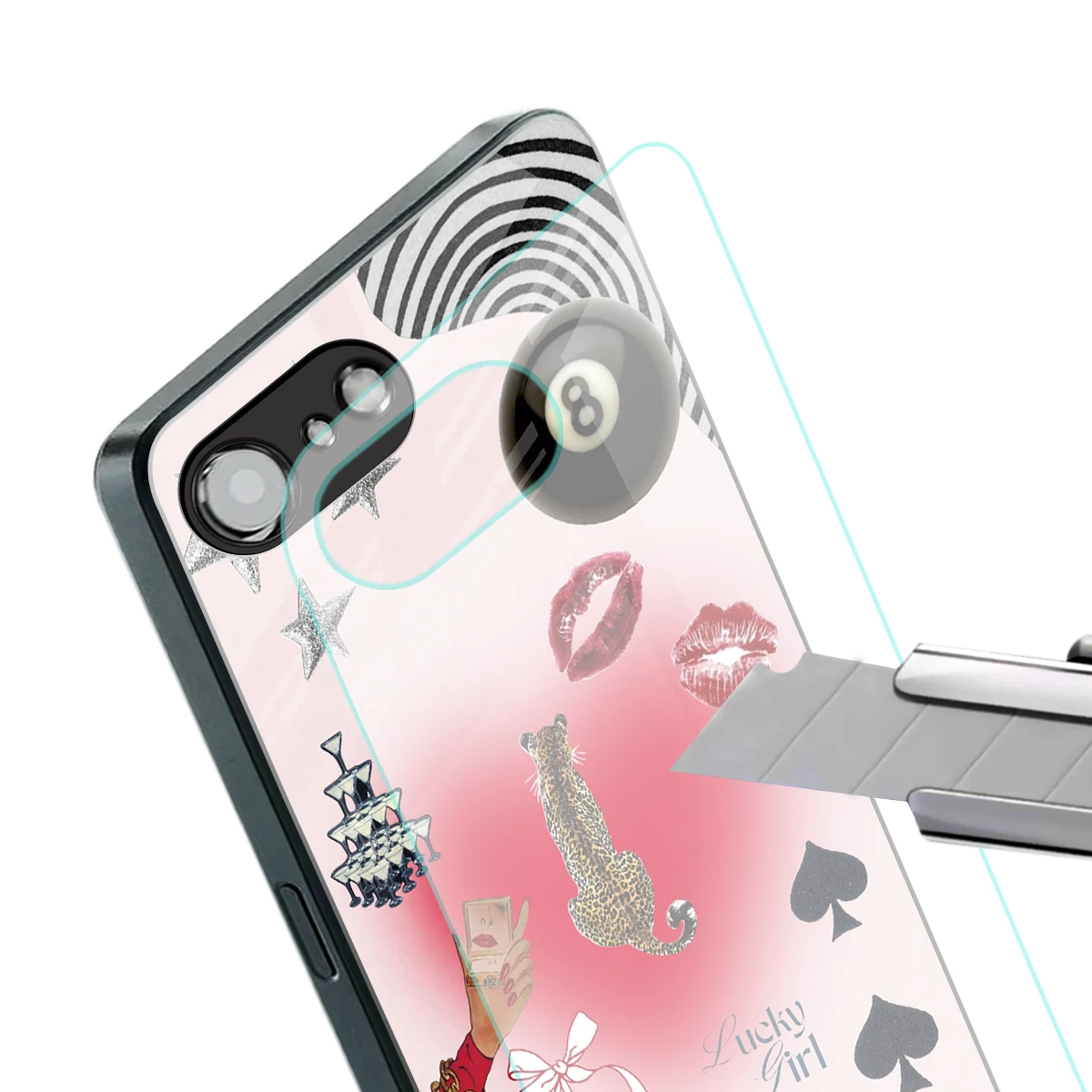 Lucky Charm stylish phone case for iphone 16e | glossy glass and slim fit