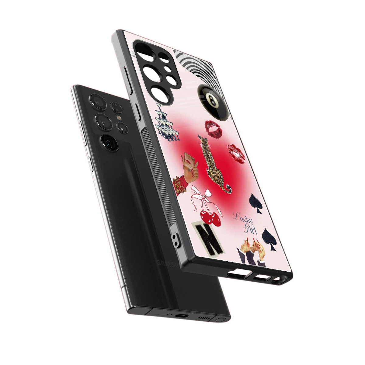 Lucky Charm sleek samsung galaxy s24 ultra cover with tempered glass back and TPU edges