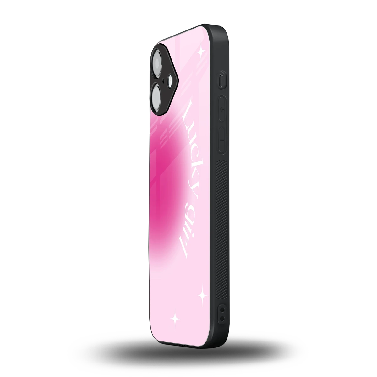 Lucky Girl Aesthetic iphone 16 plus mobile cover | shockproof glass phone case