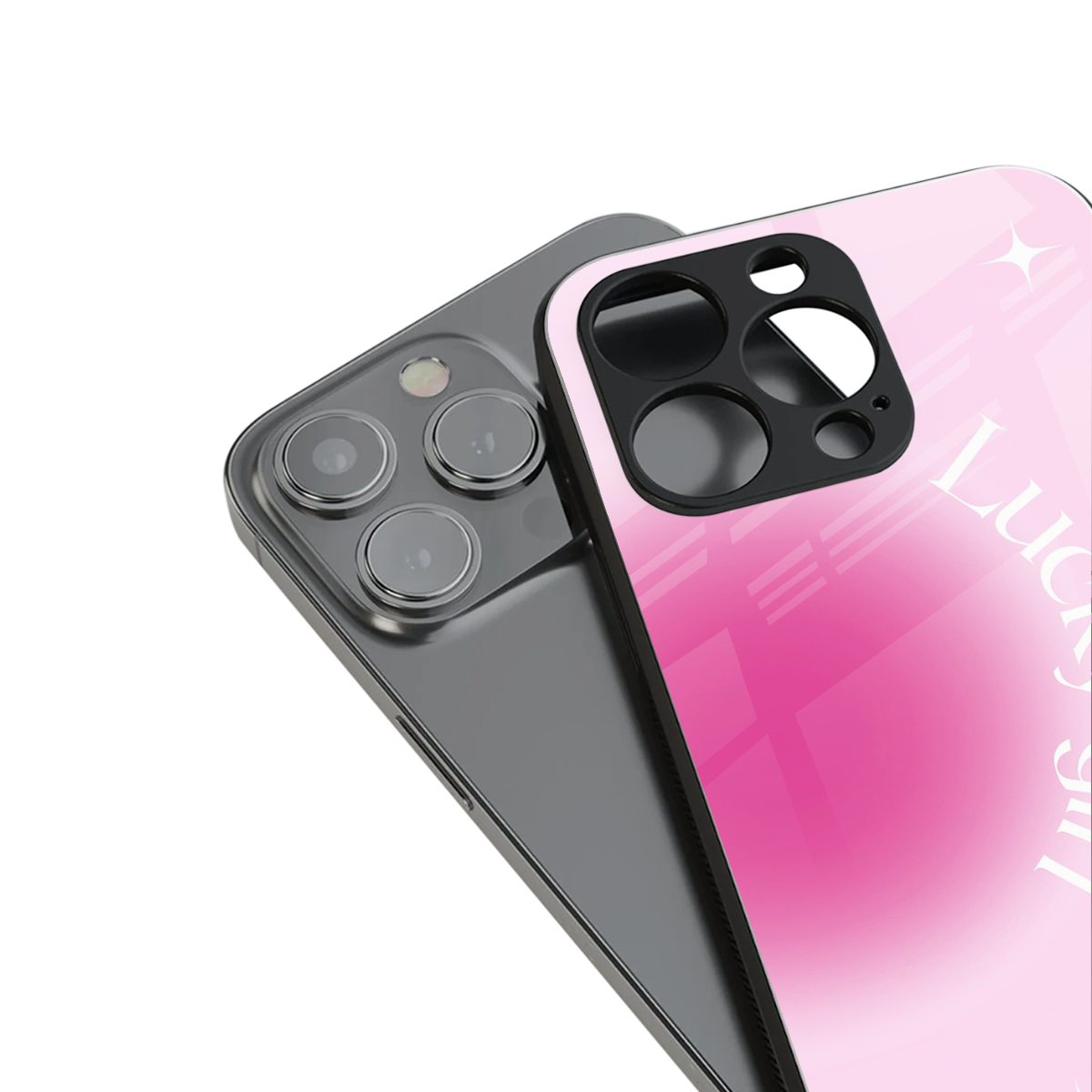 Lucky Girl Aesthetic stylish phone case for iPhone 16 | glossy glass and slim fit
