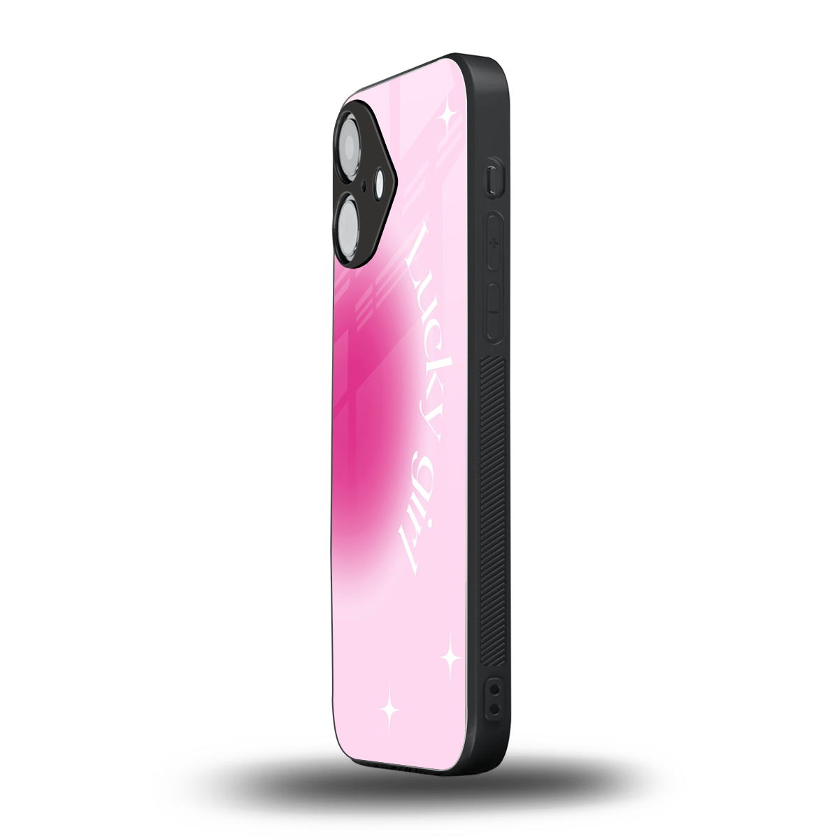 Lucky Girl Aesthetic iPhone 16 mobile cover | shockproof glass phone case
