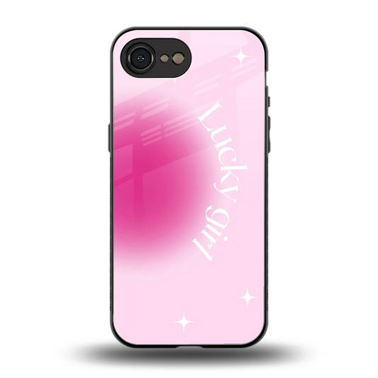 Lucky Girl Aesthetic back phone cover | glass case for iphone 16e