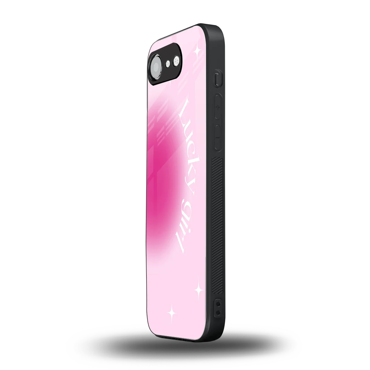 Lucky Girl Aesthetic iphone 16e mobile cover | shockproof glass phone case