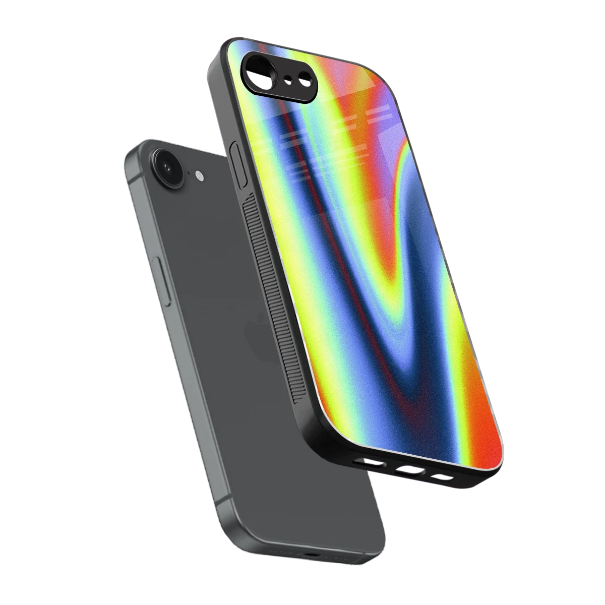 Luminous Aura sleek iphone 16e cover with tempered glass back and TPU edges