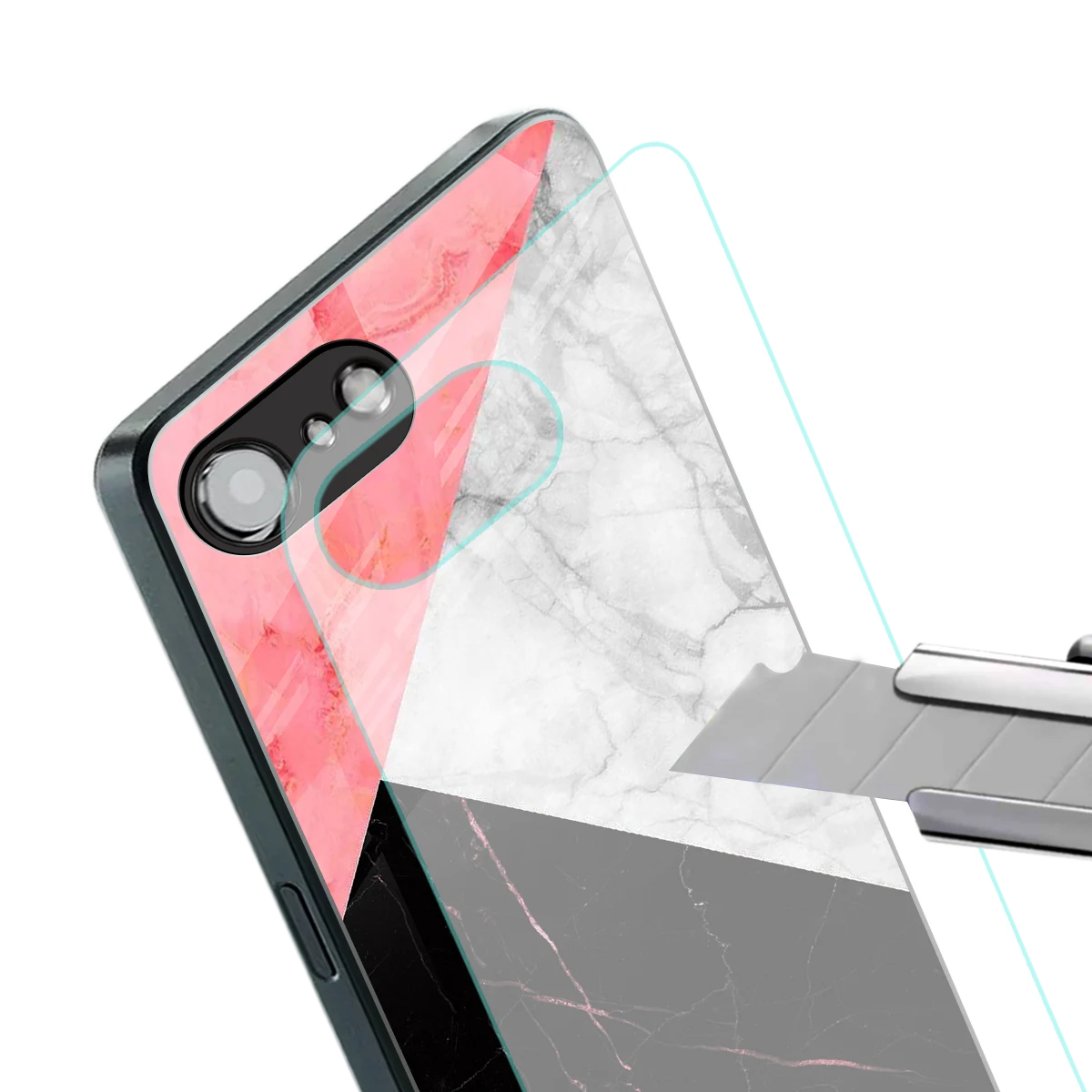 Luxe Trio stylish phone case for iphone 16e | glossy glass and slim fit