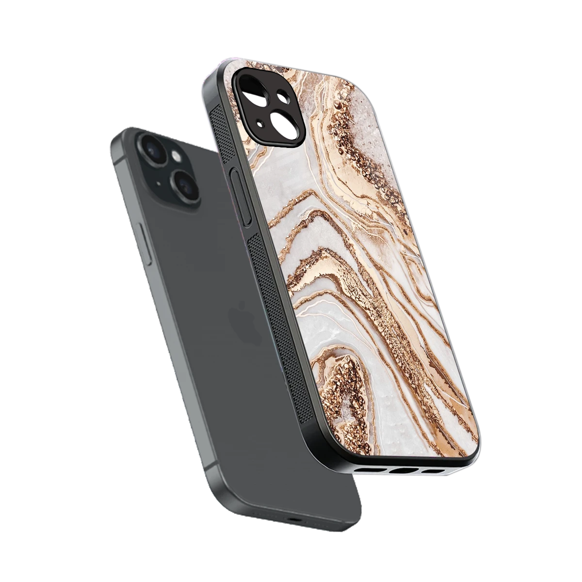 Luxe White sleek iphone 14 plus cover with tempered glass back and TPU edges
