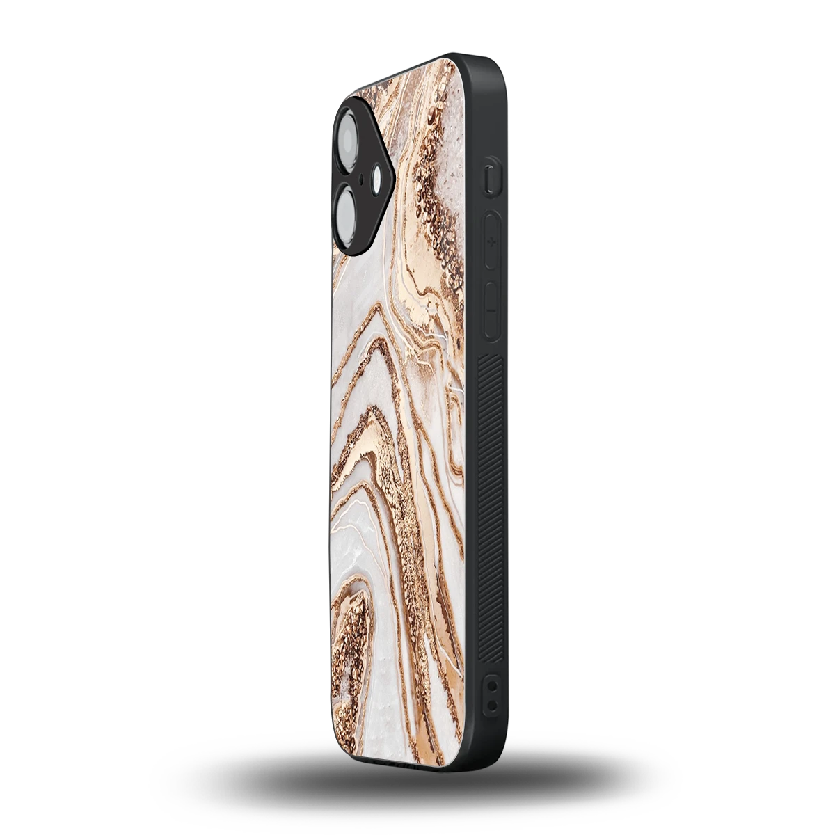 Luxe White iphone 16 plus mobile cover | shockproof glass phone case