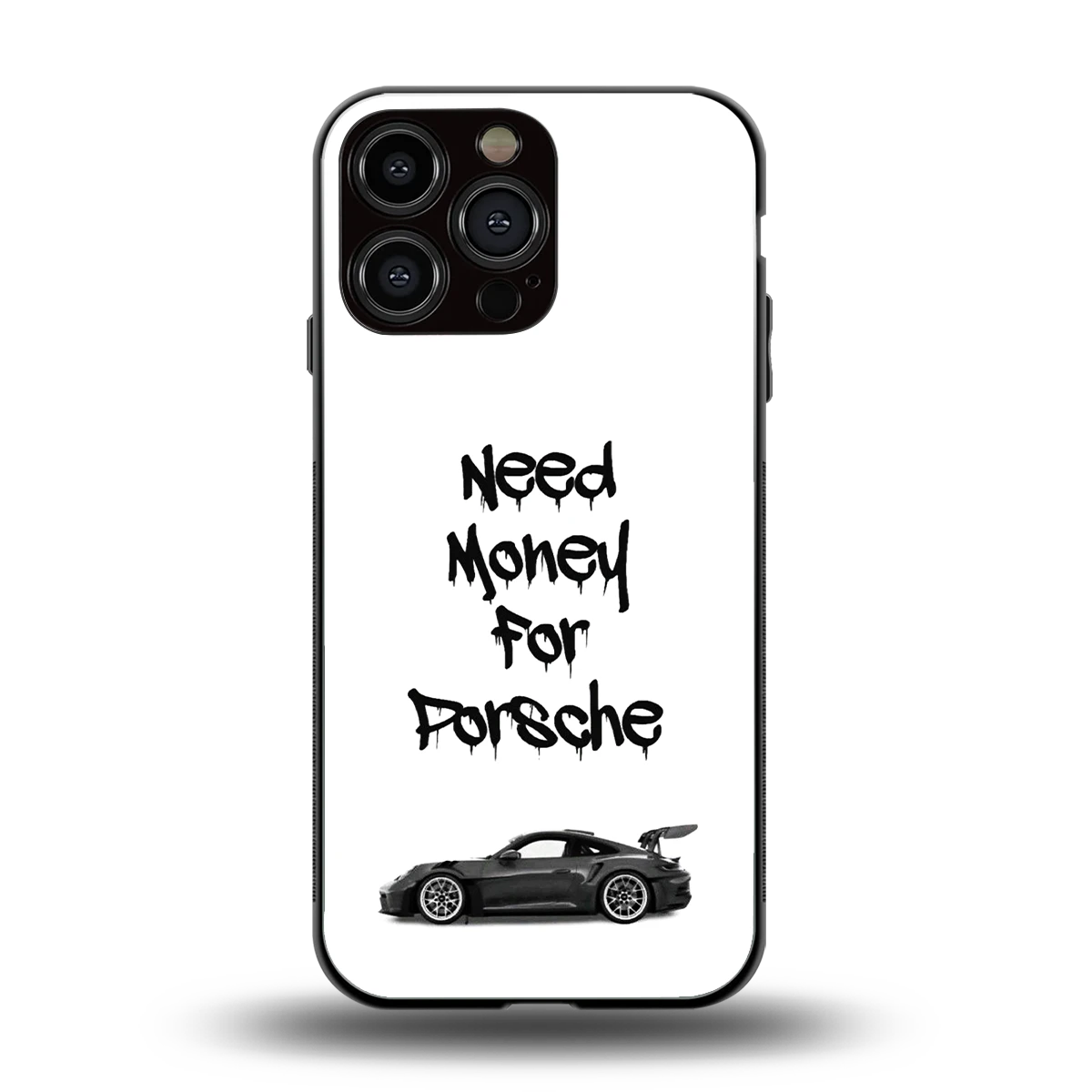 Luxury Hustle back phone cover | glass case for iphone 15 pro max