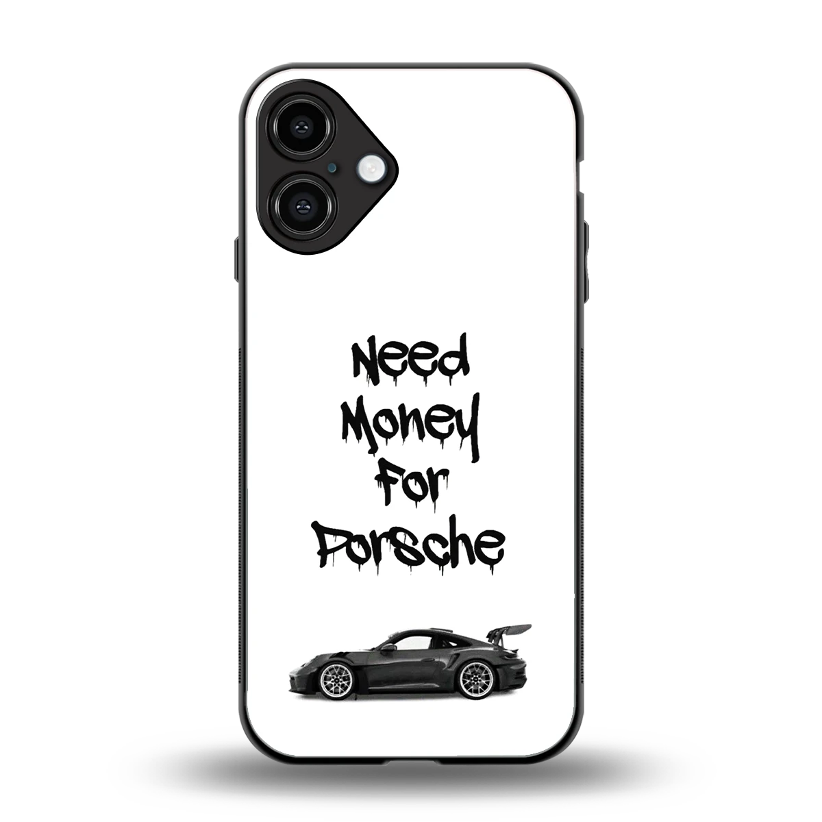 Luxury Hustle back phone cover | glass case for iphone 16 plus